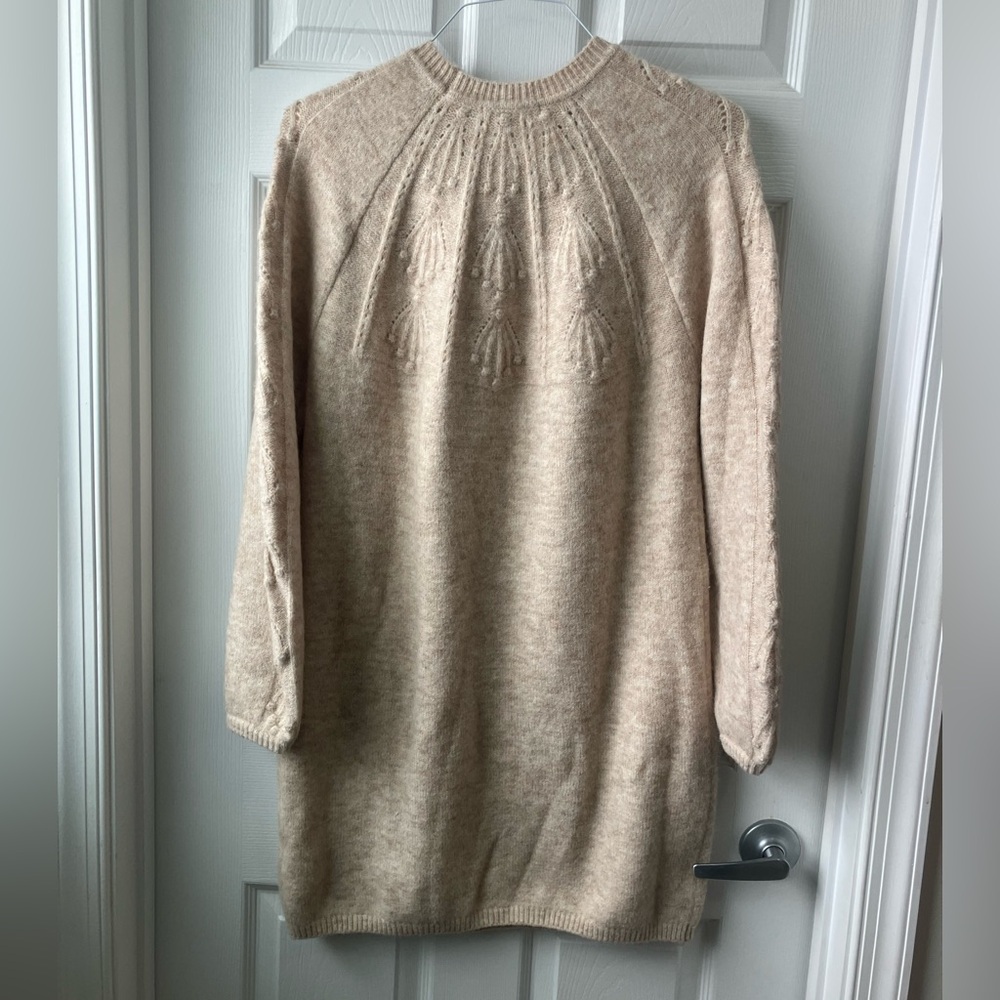 Boden Knit Sweater Dress Balloon Sleeve Wool Blend Fall Winter Holiday Womens 8 - Picture 2 of 5